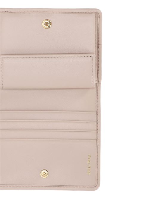 Blush pink matelassé effect  wallet Miu Miu | 5MV2042FPPF0236